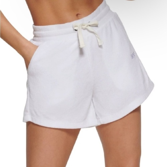 DKNY Women's Terry Cloth Relaxed Shorts Gray, women’s short - Picture 8 of 11